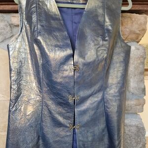 Elegant Blue Sleeveless Jacket